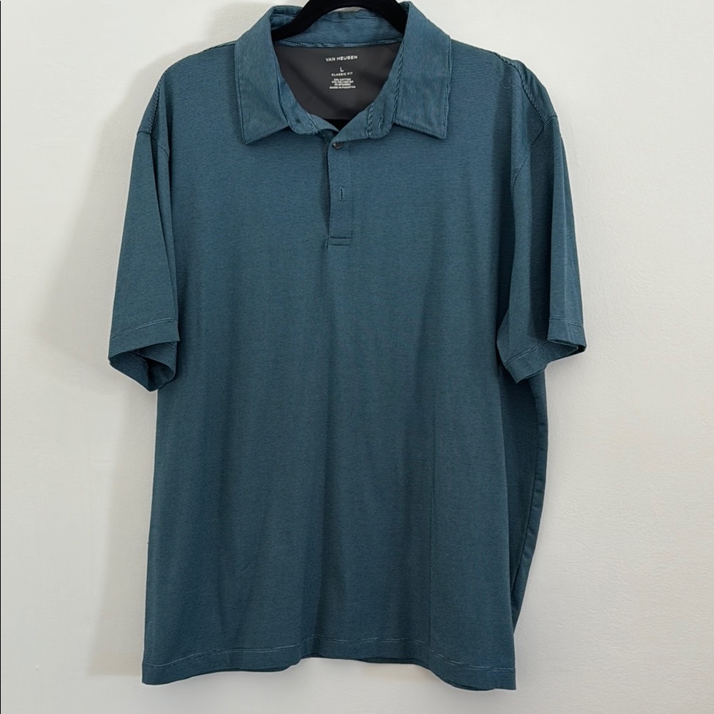 Van Heusen Teal Striped Polo Shirt